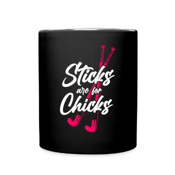 Les bâtons de hockey sur gazon sont pour les poussins - Mug uni - noir - Devant