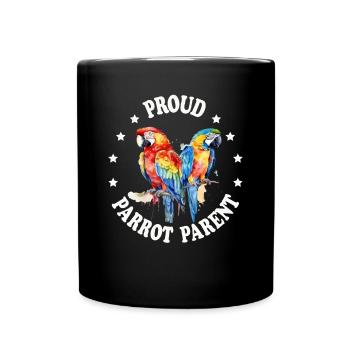 Budgie Parrot Bird Parakeet Owner - Full Colour Mug - black - Front