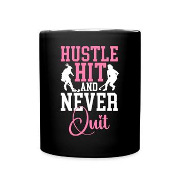 Hockey Sur Gazon Hustle Hit Et Jamais - Mug uni - noir - Devant