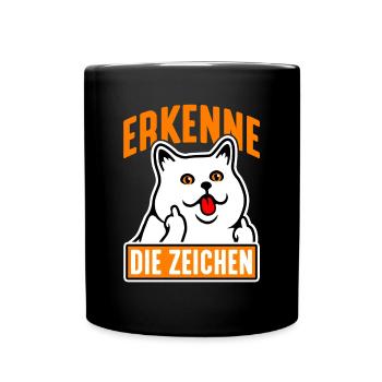 Katze, Katzenfreund, Humor, Motivation, Geschenk - Tasse einfarbig - Schwarz - Vorne