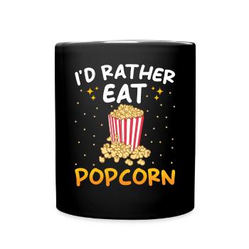 Popcorn Liebhaber Geschenk Lustiges Popcorn - Tasse einfarbig - Schwarz - Vorne