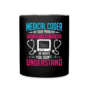 Spécialiste du codage de codeur médical - Mug uni - noir - Devant
