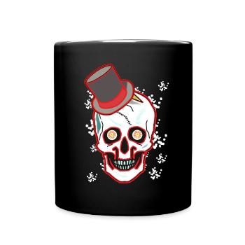 Ghost Top Hat Gentleman Skull Horror Clown - Full Colour Mug - black - Front