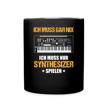 Muss nur Synthesizer spielen Musikliebhaber - Tasse einfarbig - Schwarz - Vorne