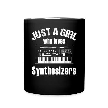 Juste une fille qui aime les synthétiseurs musique cadeau - Mug uni - noir - Devant