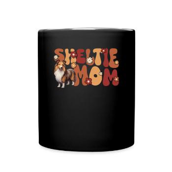 Chien de berger Shetland Groovy Sheltie maman - Mug uni - noir - Devant