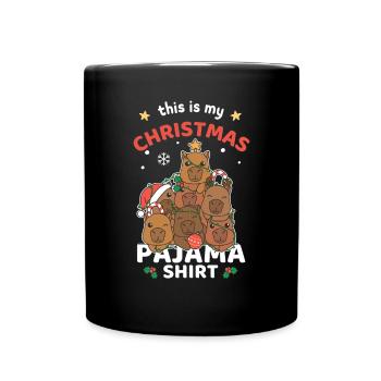 Pyjama de Noël Capybara de Noël - Mug uni - noir - Devant