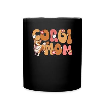 Welsh Corgi Pembroke Groovy Corgi mom - Full Colour Mug - black - Front