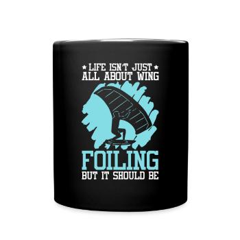 Wingsurfing Foil Wing Wing Boarding Wing Foiling - Full Colour Mug - black - Front