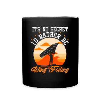 Wingsurfing Foil Wing Wing Boarding Wing Foiling - Full Colour Mug - black - Front