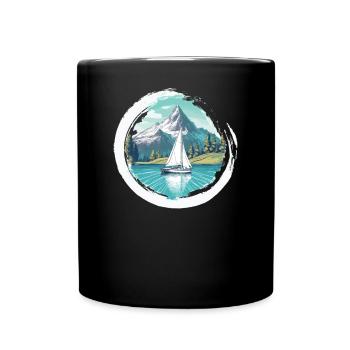 Sailboat, Sailing Ship, Sailing Yacht, Vintage Sailing - Full Colour Mug - black - Front