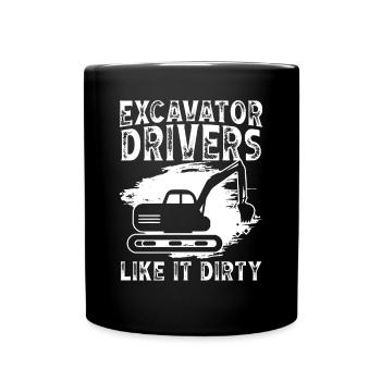 Baggerfahrer Conducteur d’excavatrice comme ça Dirty Bagger - Mug uni - noir - Devant