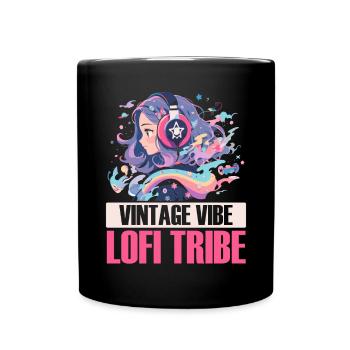 Lofi Music Lover Low Fidelity Japanische Ästhetik - Tasse einfarbig - Schwarz - Vorne