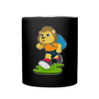 Lion Hiker Backpack Hiking - Full Colour Mug - black - Front