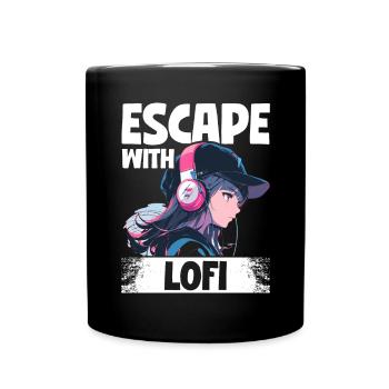 Lofi Music Lover Low Fidelity Japanische Ästhetik - Tasse einfarbig - Schwarz - Vorne
