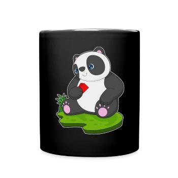 Panda Poker Pokerkarten - Tasse einfarbig - Schwarz - Vorne