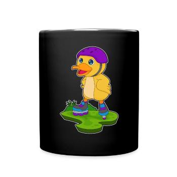 Patinage en ligne canard Patins en ligne - Mug uni - noir - Devant