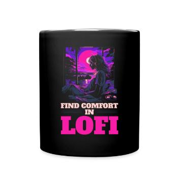 Lofi Music Lover Low Fidelity Japanische Ästhetik - Tasse einfarbig - Schwarz - Vorne