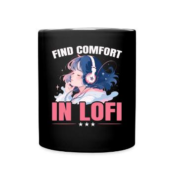 Lofi Music Lover Low Fidelity Japanische Ästhetik - Tasse einfarbig - Schwarz - Vorne