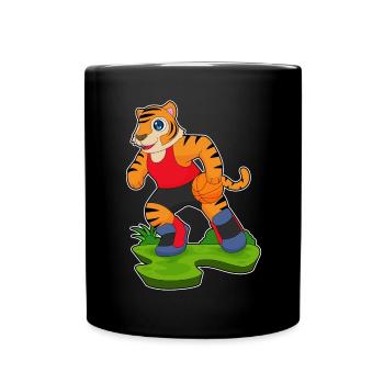 Tiger Basketballspieler Basketball - Tasse einfarbig - Schwarz - Vorne