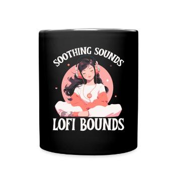 Lofi Music Lover Low Fidelity Japanische Ästhetik - Tasse einfarbig - Schwarz - Vorne