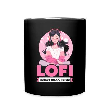 Lofi Music Lover Low Fidelity Japanische Ästhetik - Tasse einfarbig - Schwarz - Vorne