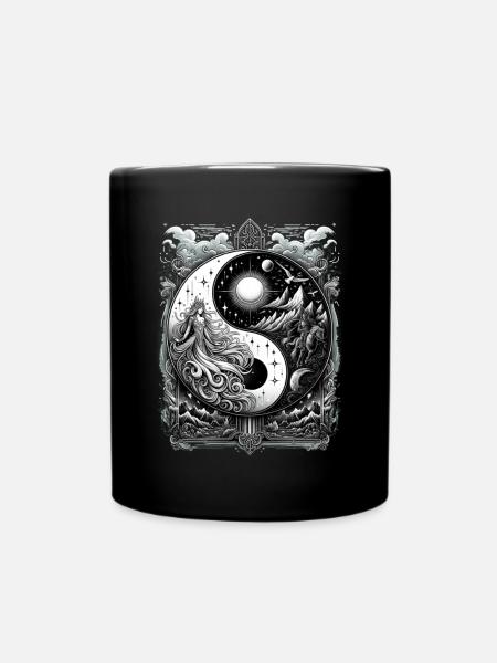Ornement de paysage de lune YinYang - Mug uni - noir