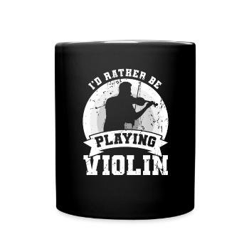 Je préfère jouer du violon - Mug uni - noir - Devant
