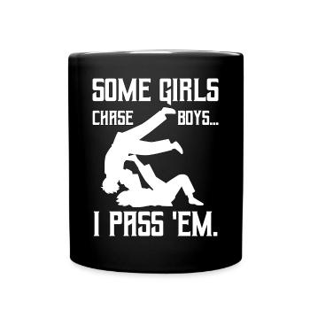 Certaines filles chassent les garçons que je leur passe Jiu-Jitsu - Mug uni - noir - Devant