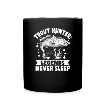 Pêche, Truite, Saumon, Pêcheur, Pêcheur, Perche - Mug uni - noir - Devant