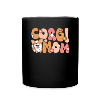 Welsh Corgi Pembroke Groovy Corgi mom - Full Colour Mug - black - Front