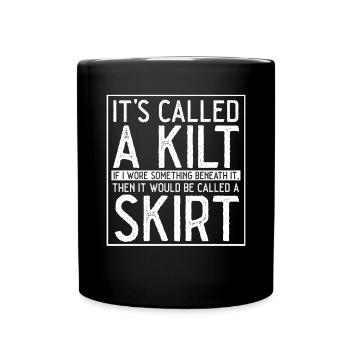 Jupe Tartan Kilt Ecossais - Mug uni - noir - Devant