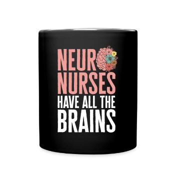 Neurology, Nurse, Brain, Neurologist - Full Colour Mug - black - Front