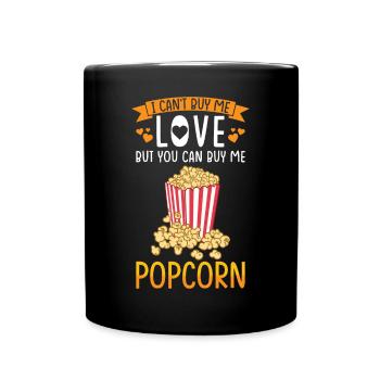 Popcorn Liebhaber Geschenk Lustiges Popcorn - Tasse einfarbig - Schwarz - Vorne
