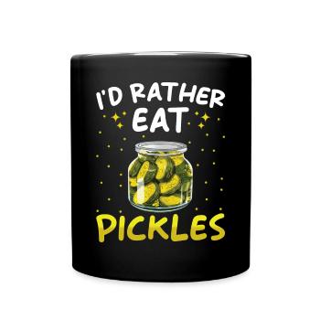 Pickles Lover Pickled Cucumber Gift - Full Colour Mug - black - Front