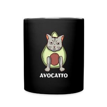 Avocado Design for Vegetarians and Vegans - Full Colour Mug - black - Front