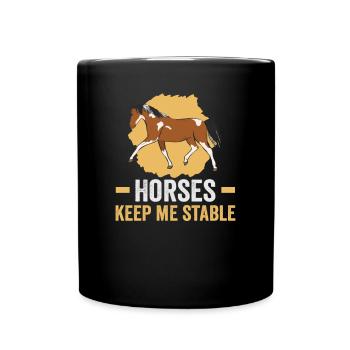 Reiter und Reitsport Design für Pferdeliebhaber - Tasse einfarbig - Schwarz - Vorne