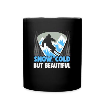 Skieurs Neige, froid mais beau Ski - Mug uni - noir - Devant