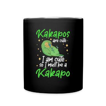 Ich bin ein Kakapo Neuseeland Papagei - Tasse einfarbig - Schwarz - Vorne
