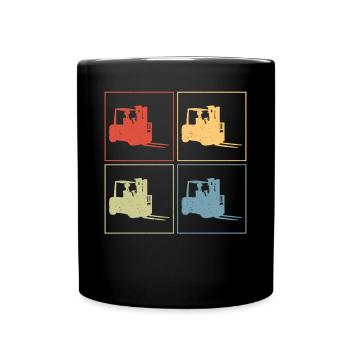Retro Forklift Driver Vintage Forklift Operator Fo - Tasse einfarbig - Schwarz - Vorne