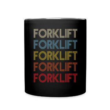 Vintage Cool Forklift Forklifting Forklift Driver - Tasse einfarbig - Schwarz - Vorne