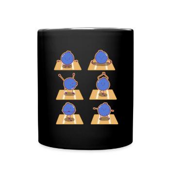 Blaubeere Yoga - Tasse einfarbig - Schwarz - Vorne