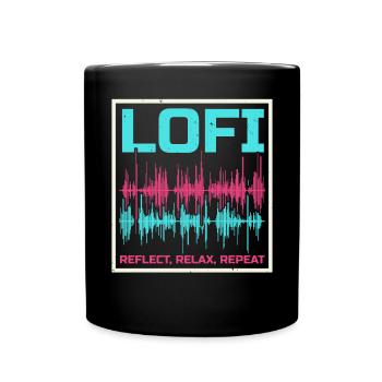 Lofi Music Lover Low Fidelity Japanische Ästhetik - Tasse einfarbig - Schwarz - Vorne