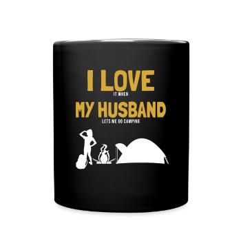 J’aime mon mari Camping Camping Tentes - Mug uni - noir - Devant