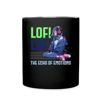 Lofi Music Lover Low Fidelity Japanische Ästhetik - Tasse einfarbig - Schwarz - Vorne
