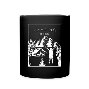 Camping Chinois Hanzi Glamping Camping - Mug uni - noir - Devant