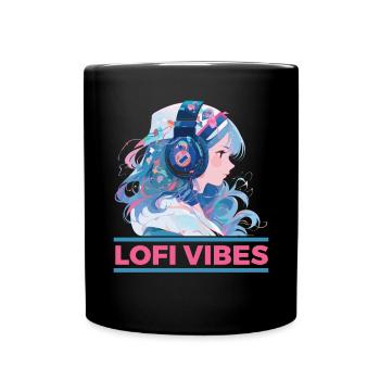 Lofi Music Lover Low Fidelity Japanische Ästhetik - Tasse einfarbig - Schwarz - Vorne