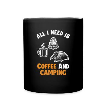 Café et camping Glamping Tentes de camping - Mug uni - noir - Devant