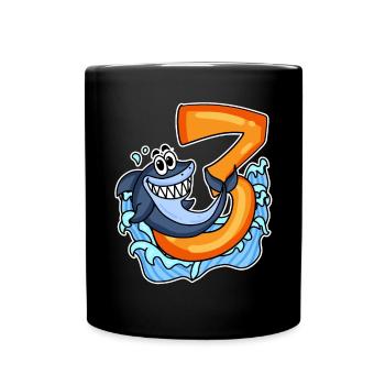 3ème anniversaire 3 ans avec motif animal - trois - Mug uni - noir - Devant