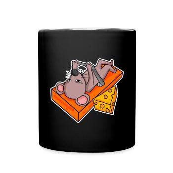 Fitness Maus Bodybuilding Gym - Tasse einfarbig - Schwarz - Vorne